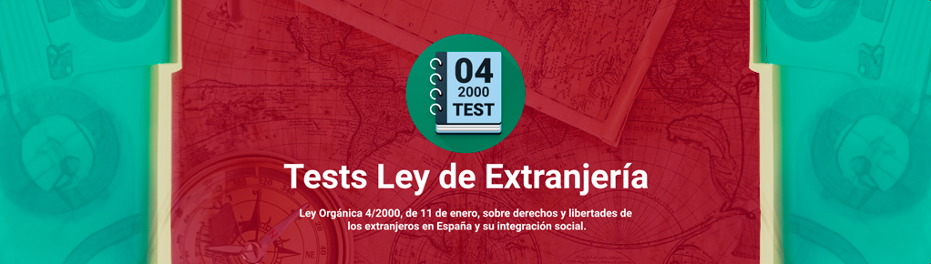 Banner promocional de la app Tests Ley Extranjería (4/2000)